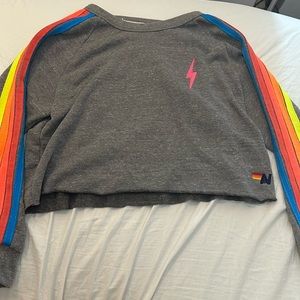 Women’s large (fits small) aviator nation cropped pull over sweatshirt